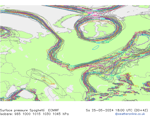 Yer basıncı Spaghetti ECMWF Cts 25.05.2024 18 UTC