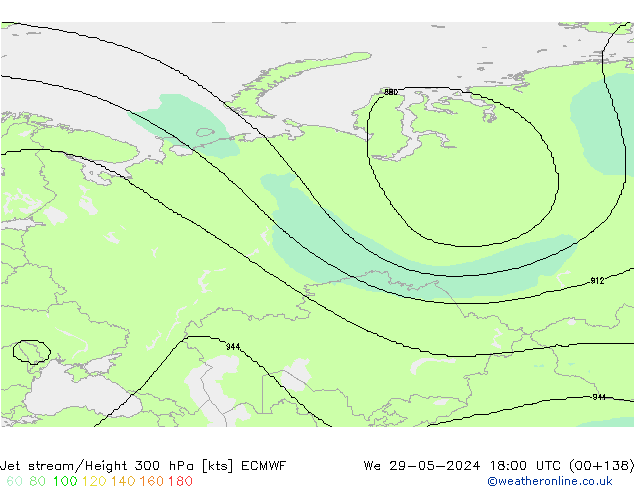 Corrente a getto ECMWF mer 29.05.2024 18 UTC