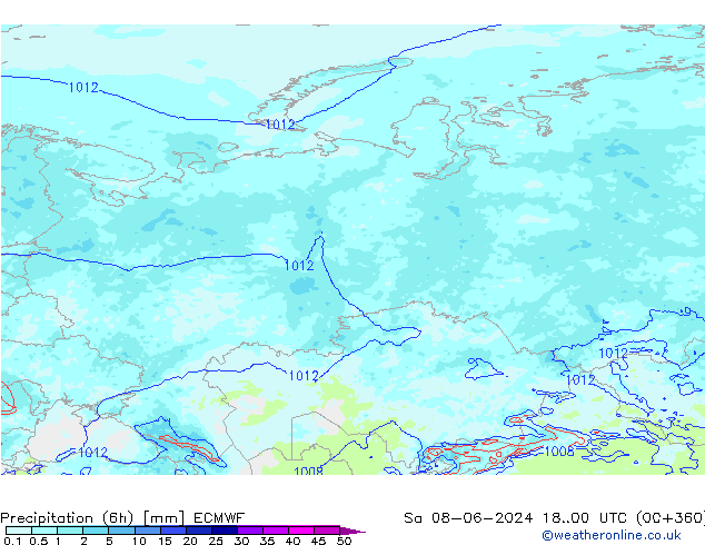 Yağış (6h) ECMWF Cts 08.06.2024 00 UTC