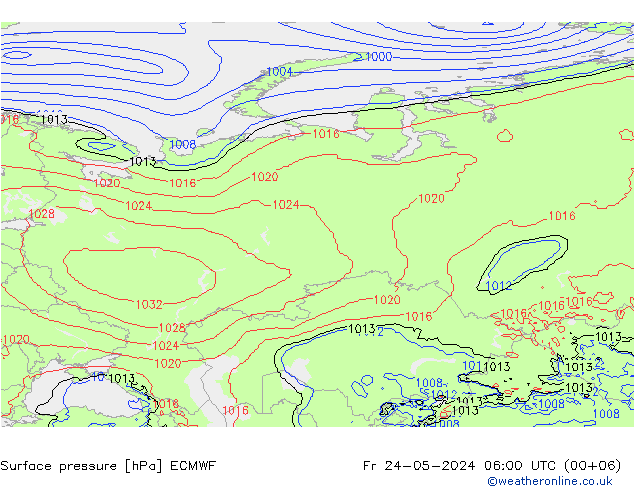 pression de l'air ECMWF ven 24.05.2024 06 UTC