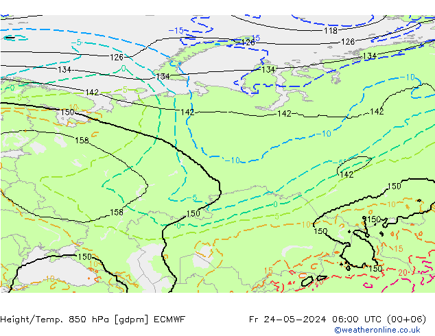 Height/Temp. 850 hPa ECMWF pt. 24.05.2024 06 UTC