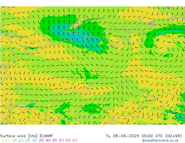Surface wind ECMWF Tu 28.05.2024 00 UTC