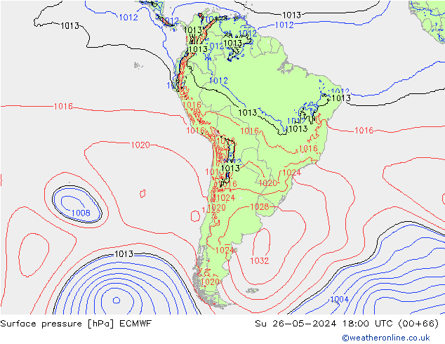 Yer basıncı ECMWF Paz 26.05.2024 18 UTC