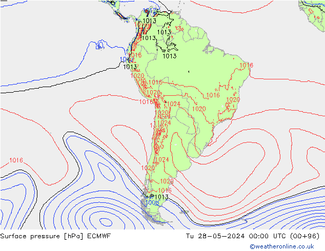 Bodendruck ECMWF Di 28.05.2024 00 UTC