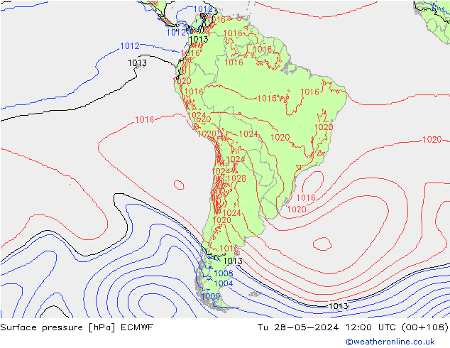 Surface pressure ECMWF Tu 28.05.2024 12 UTC