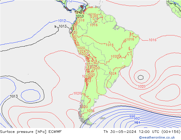 Yer basıncı ECMWF Per 30.05.2024 12 UTC