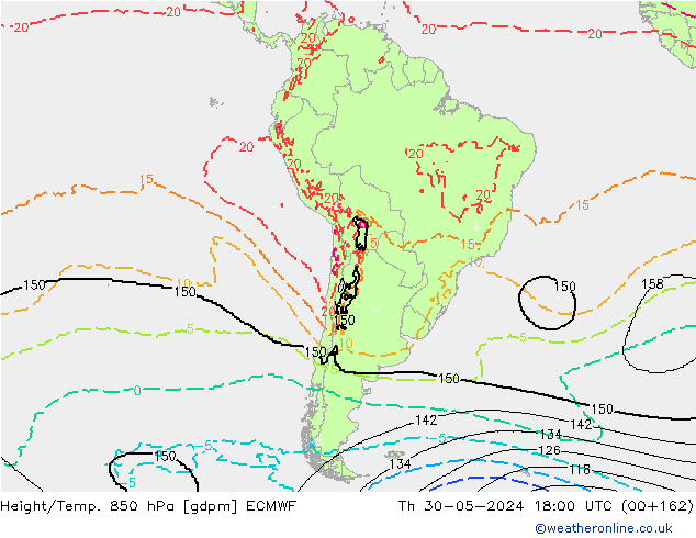 Height/Temp. 850 hPa ECMWF  30.05.2024 18 UTC