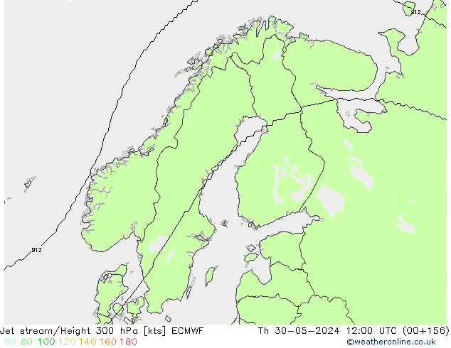 Jet stream ECMWF Qui 30.05.2024 12 UTC