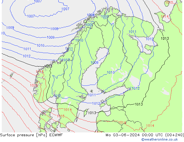 Bodendruck ECMWF Mo 03.06.2024 00 UTC