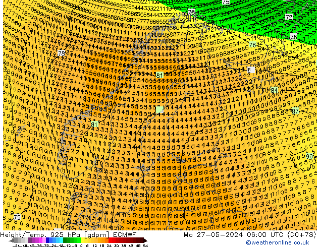 Height/Temp. 925 hPa ECMWF  27.05.2024 06 UTC