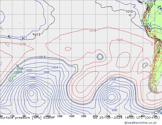 ciśnienie ECMWF so. 25.05.2024 18 UTC