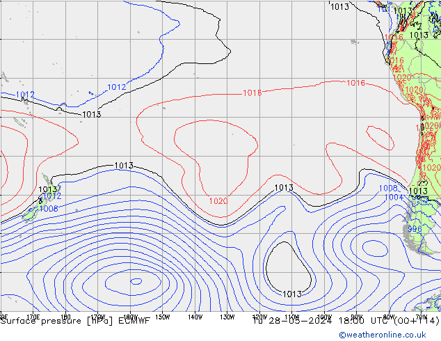 Pressione al suolo ECMWF mar 28.05.2024 18 UTC