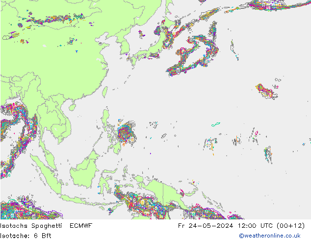 Isotachen Spaghetti ECMWF vr 24.05.2024 12 UTC