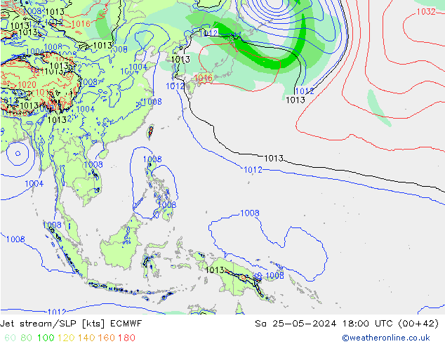 Corrente a getto ECMWF sab 25.05.2024 18 UTC