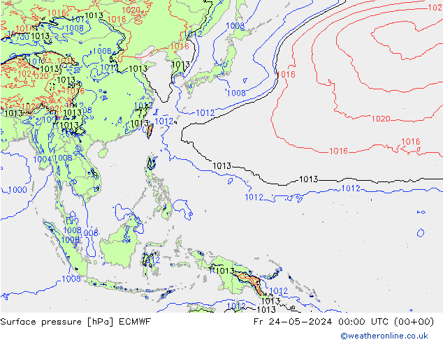 ciśnienie ECMWF pt. 24.05.2024 00 UTC