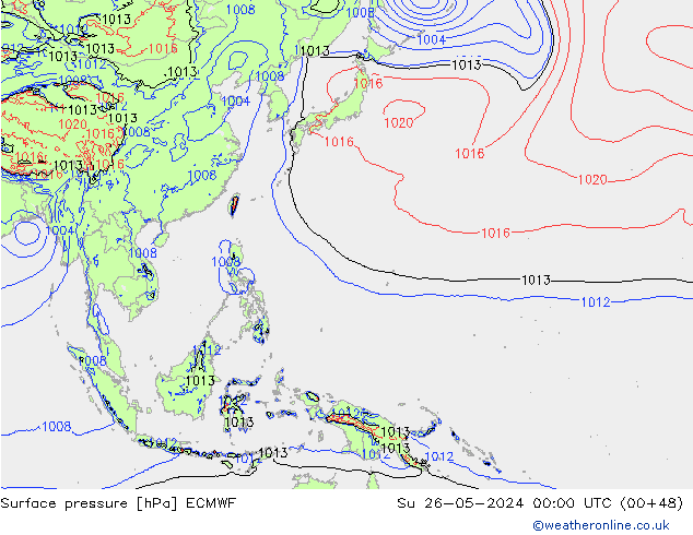 Surface pressure ECMWF Su 26.05.2024 00 UTC