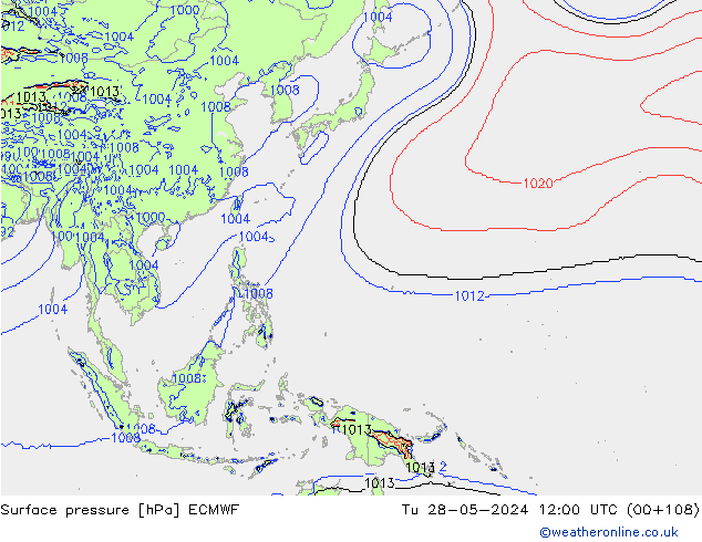 Surface pressure ECMWF Tu 28.05.2024 12 UTC