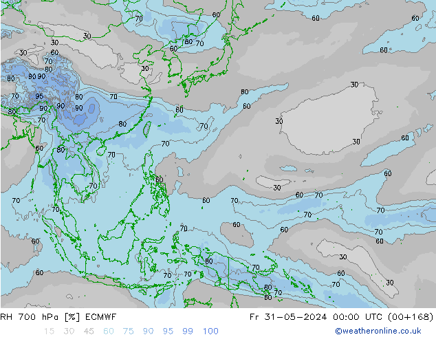 RV 700 hPa ECMWF vr 31.05.2024 00 UTC