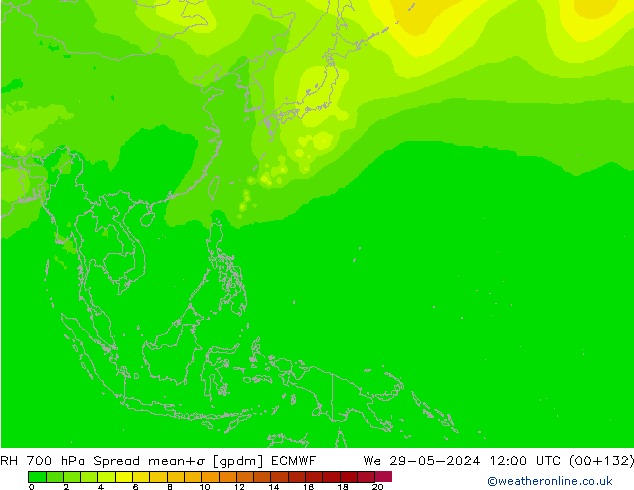 RH 700 hPa Spread ECMWF St 29.05.2024 12 UTC