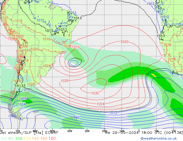 Jet stream/SLP ECMWF St 29.05.2024 18 UTC