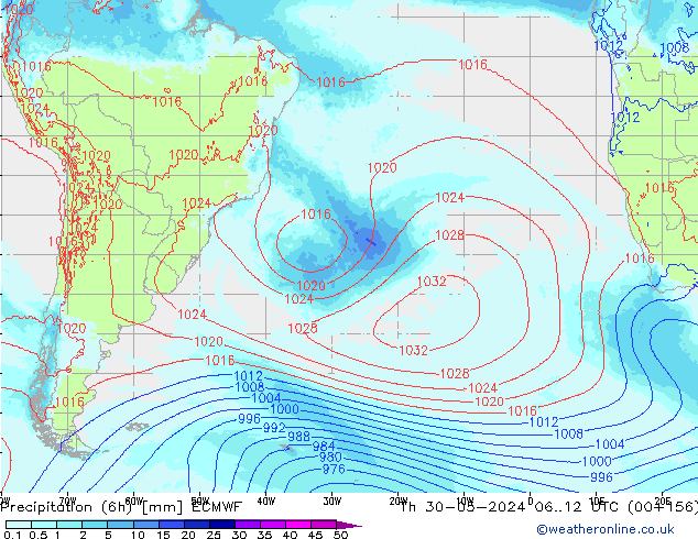 Yağış (6h) ECMWF Per 30.05.2024 12 UTC