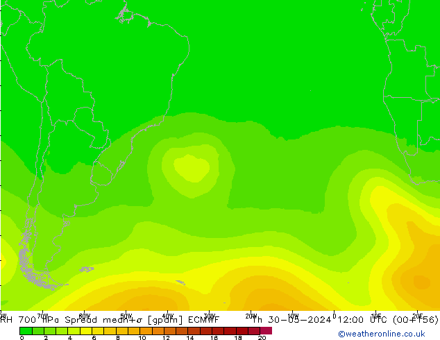 RH 700 hPa Spread ECMWF  30.05.2024 12 UTC