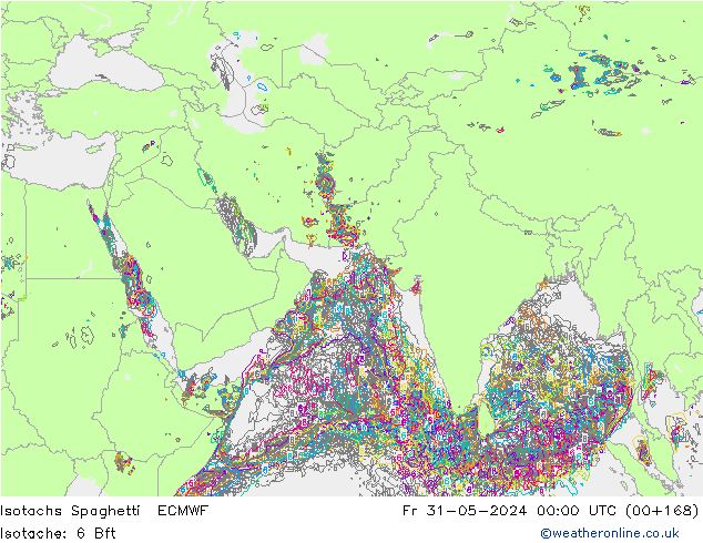 Isotachs Spaghetti ECMWF Fr 31.05.2024 00 UTC