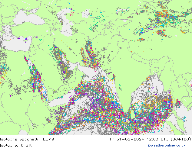 Isotachs Spaghetti ECMWF Fr 31.05.2024 12 UTC