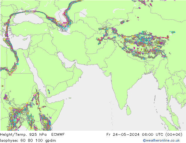 Height/Temp. 925 hPa ECMWF 星期五 24.05.2024 06 UTC