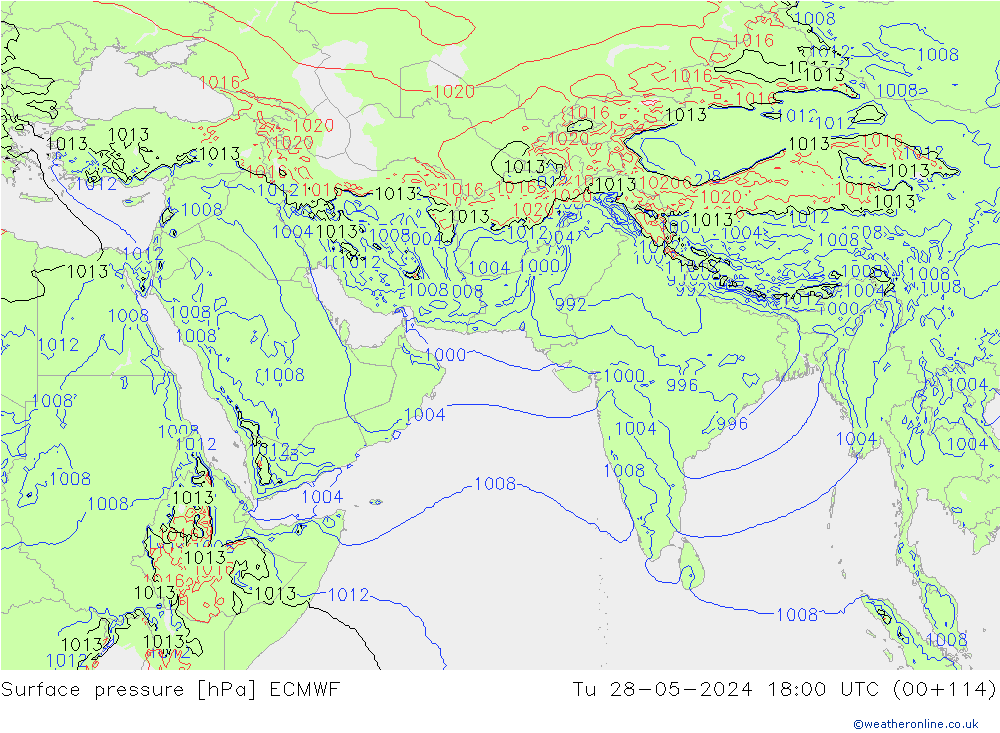 Luchtdruk (Grond) ECMWF di 28.05.2024 18 UTC