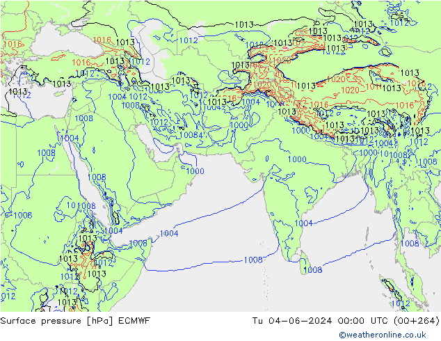 Bodendruck ECMWF Di 04.06.2024 00 UTC