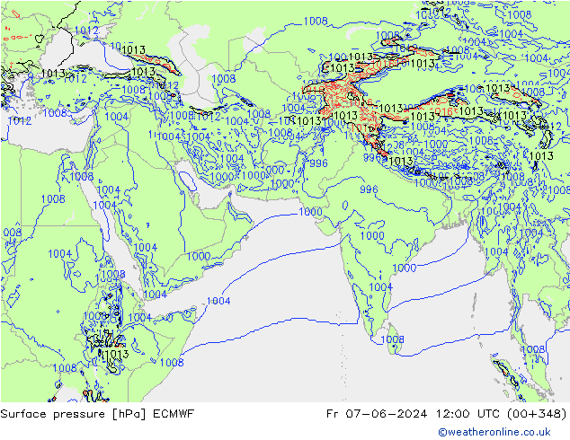 ciśnienie ECMWF pt. 07.06.2024 12 UTC