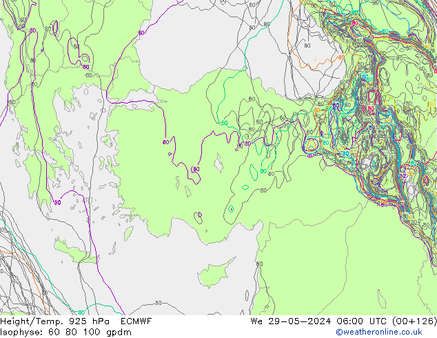 Height/Temp. 925 hPa ECMWF St 29.05.2024 06 UTC