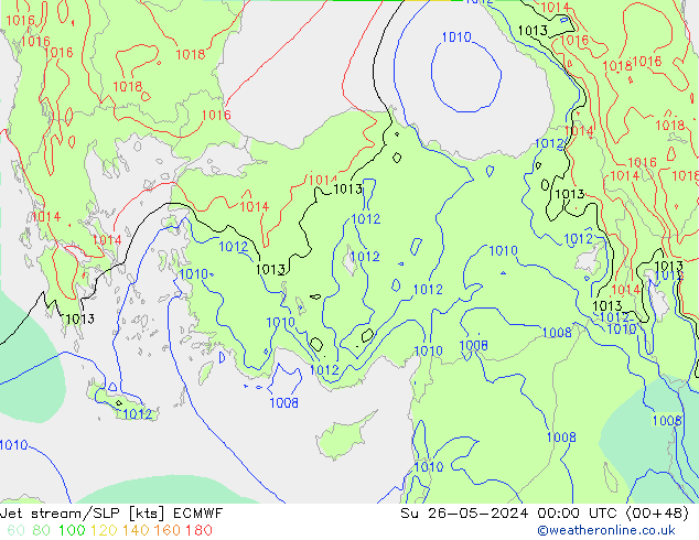 Jet stream/SLP ECMWF Ne 26.05.2024 00 UTC