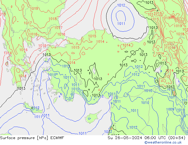 Surface pressure ECMWF Su 26.05.2024 06 UTC