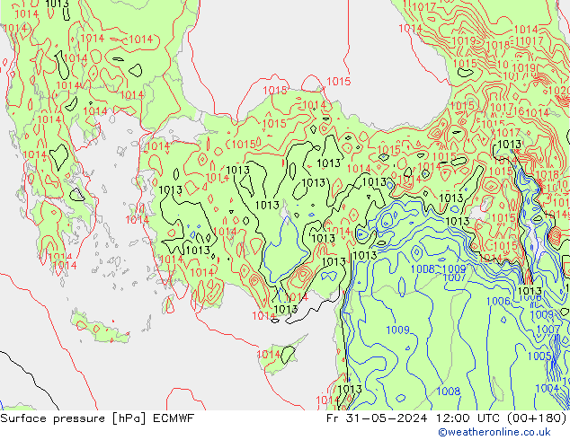 Surface pressure ECMWF Fr 31.05.2024 12 UTC