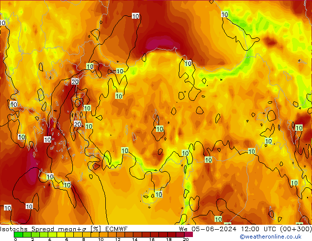 Isotachs Spread ECMWF We 05.06.2024 12 UTC