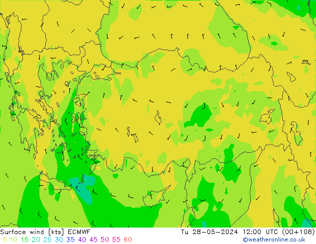 Wind 10 m ECMWF di 28.05.2024 12 UTC