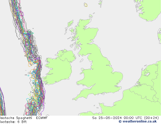 Isotachs Spaghetti ECMWF So 25.05.2024 00 UTC