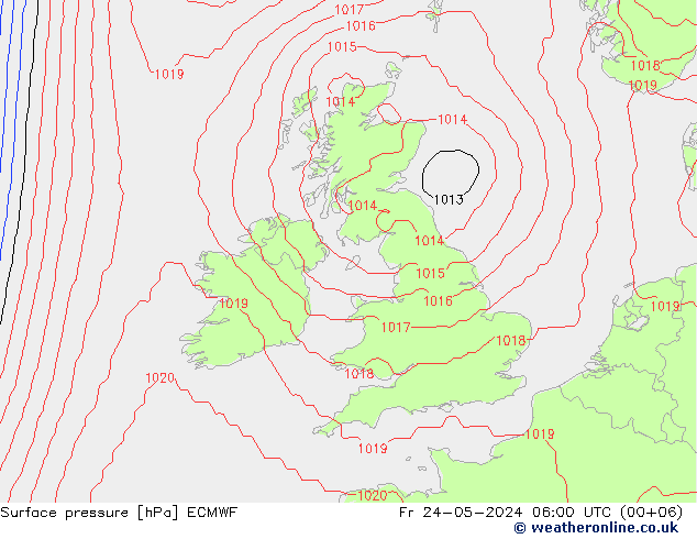 地面气压 ECMWF 星期五 24.05.2024 06 UTC