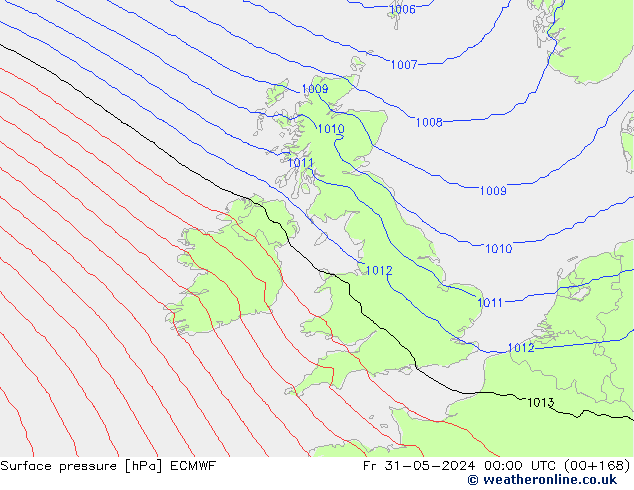 pression de l'air ECMWF ven 31.05.2024 00 UTC