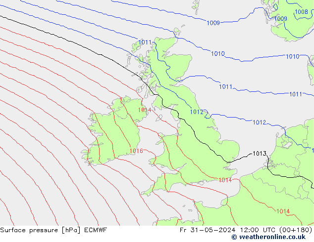 приземное давление ECMWF пт 31.05.2024 12 UTC