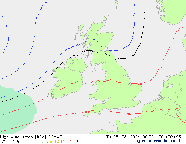 High wind areas ECMWF Ter 28.05.2024 00 UTC