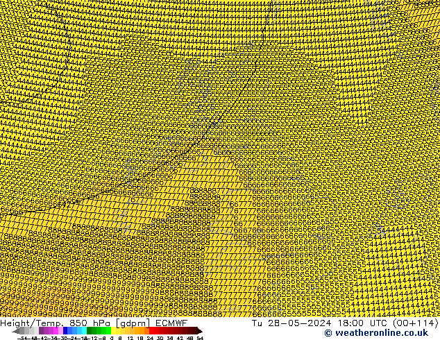 Height/Temp. 850 hPa ECMWF Ter 28.05.2024 18 UTC