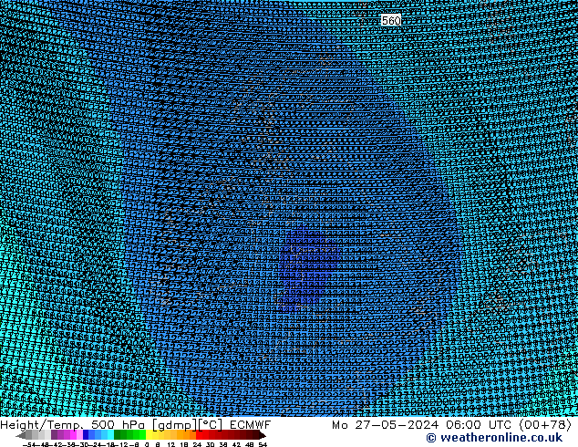 Height/Temp. 500 hPa ECMWF Seg 27.05.2024 06 UTC