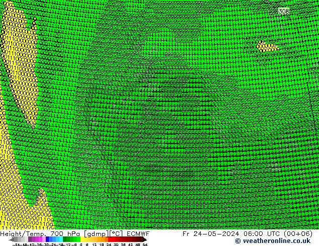 Height/Temp. 700 hPa ECMWF 星期五 24.05.2024 06 UTC