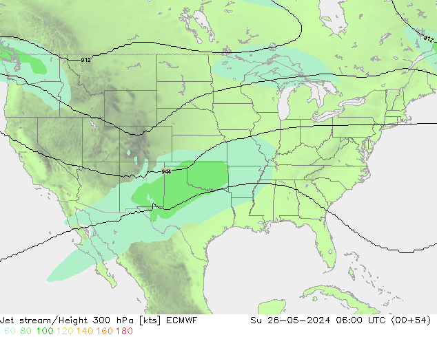 Jet stream/Height 300 hPa ECMWF Su 26.05.2024 06 UTC