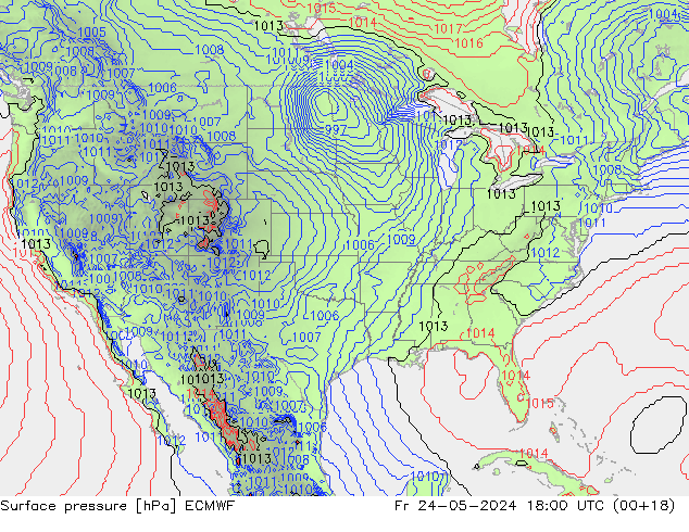 ciśnienie ECMWF pt. 24.05.2024 18 UTC