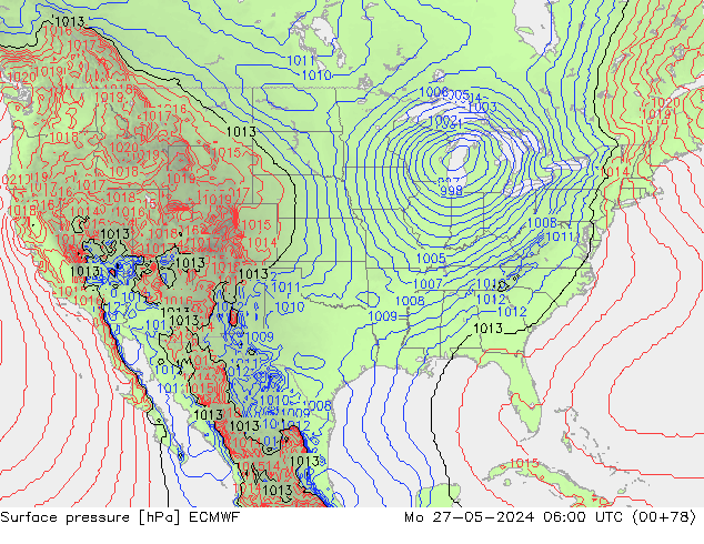 Luchtdruk (Grond) ECMWF ma 27.05.2024 06 UTC