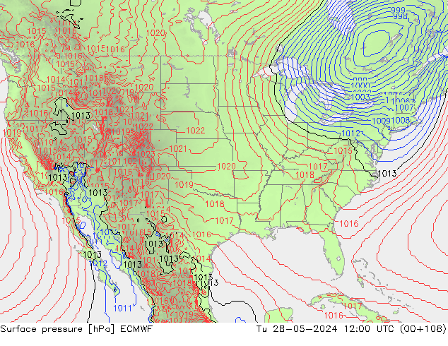 pression de l'air ECMWF mar 28.05.2024 12 UTC